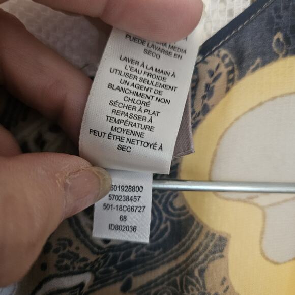 Chicos Small Medium Floral Sheer Coverup Shawl Fringe Festival Colorful Flowy - Picture 9 of 10